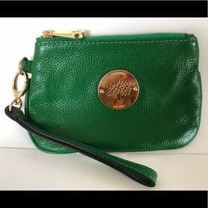 Brand new Mulberry wristlet/ clutch green colored